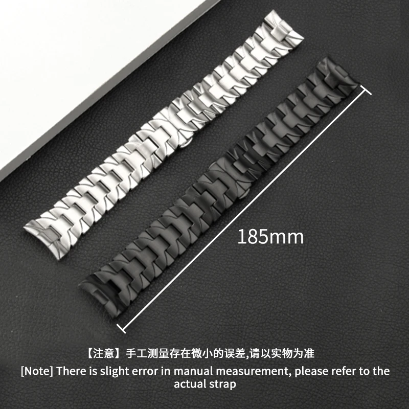 High-Grade Stainless Steel Scratch-Resistant Watchband for Panerai Series 22 24mm Black Silver with Quick-Release Arc Interface
