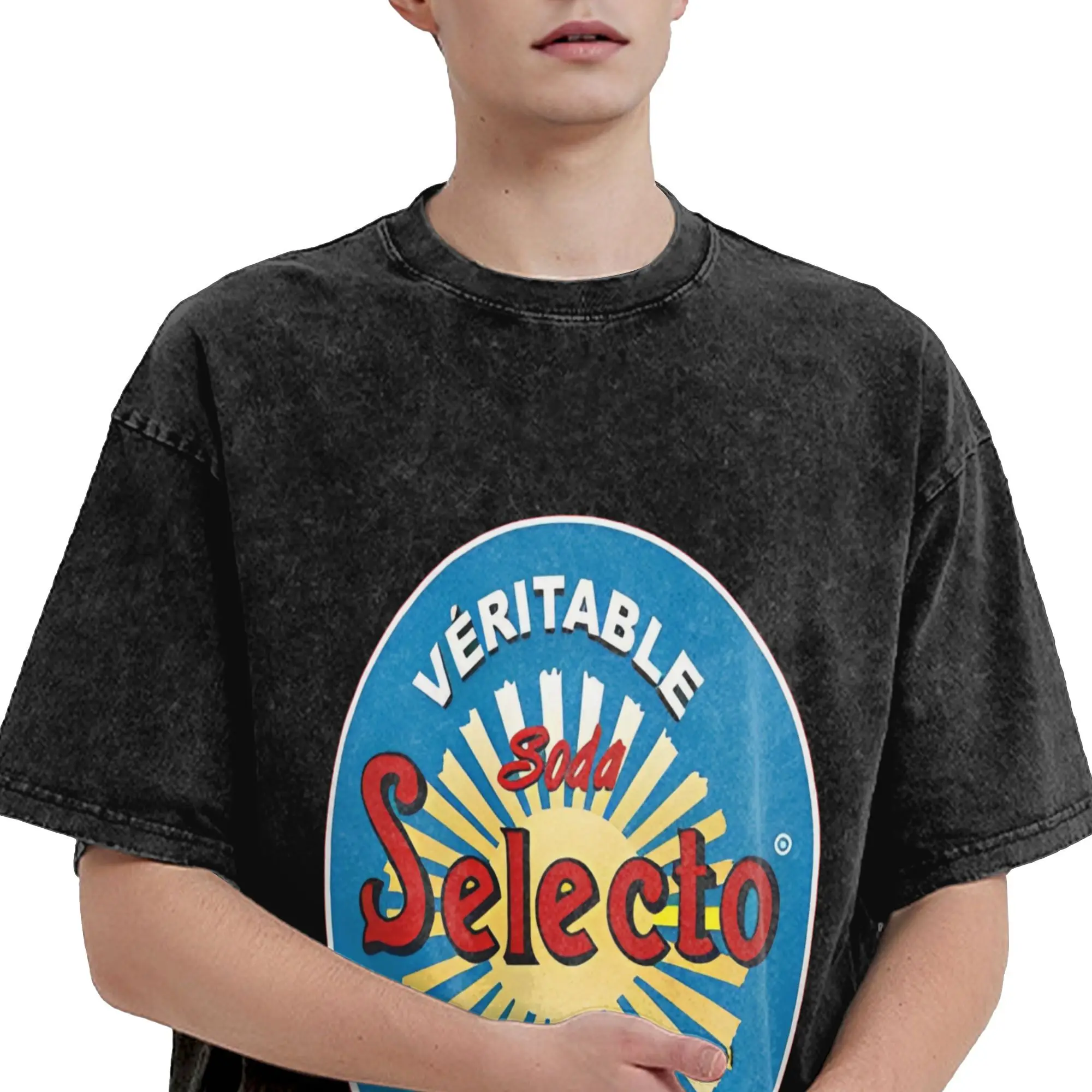 Novelty Selecto Algeria T-Shirt Men Round Neck Pure Cotton Washed T Shirt  Short Sleeve Tee Shirt Party Clothes image 4