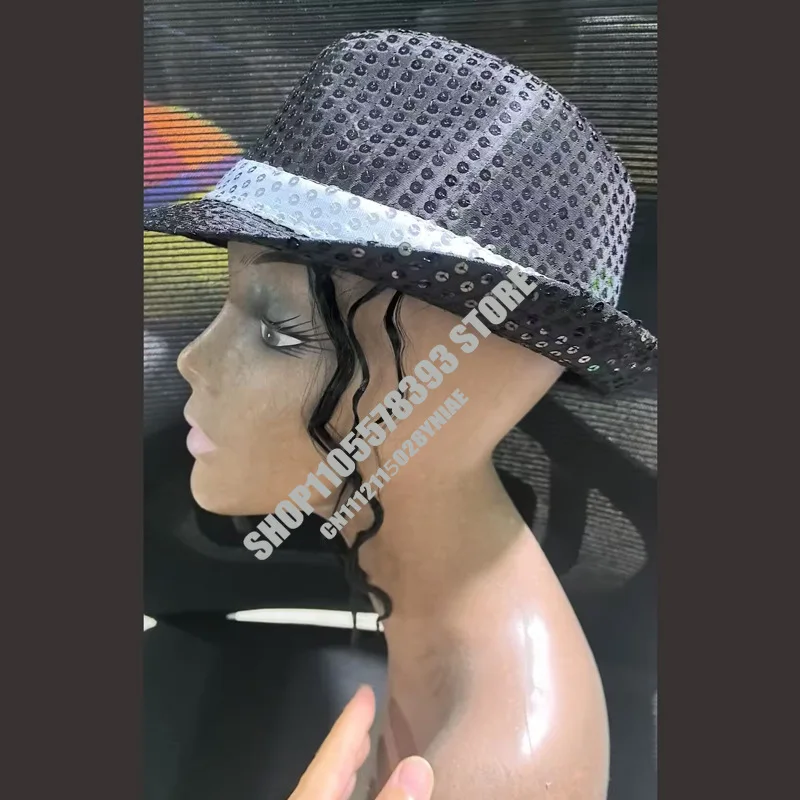 Michael Jackson Costume Accessories Set - Sequin Fedora Hat + Rhinestone Gloves + Aviator Sunglasses, Halloween Cosplay Party Dr