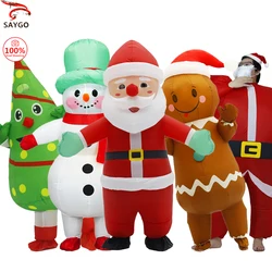 Christmas Funny Inflatable Costumes Gingerbread Man Santa Claus Elk Snowman Tree Penguin Adult Halloween Carnival Party