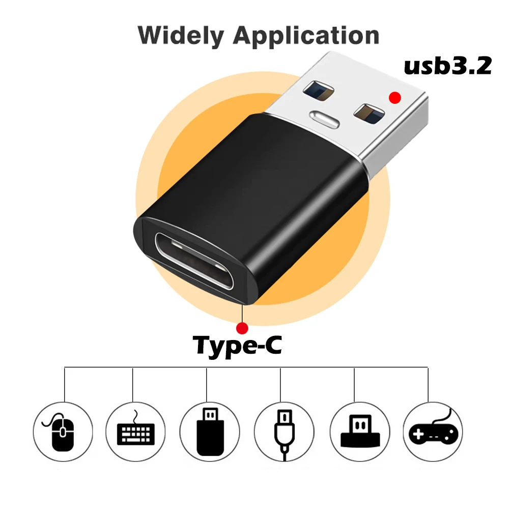 USB C Adapter Extender USB3.2 To Type C Female Phone Computer Converter Fast Charging 10Gbps High-speed Transmission Connectors