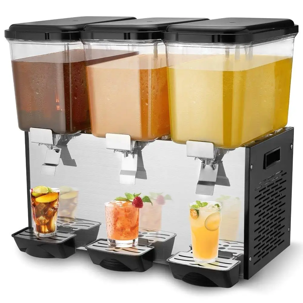 

Commercial 3 Tank 18L Cold Juice and Iced Drink Dispenser Beverage Machine for Party Events