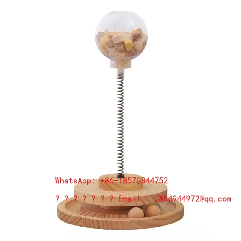 Solid Wood Cat Teasing Stick Turntable New Puzzle Topper