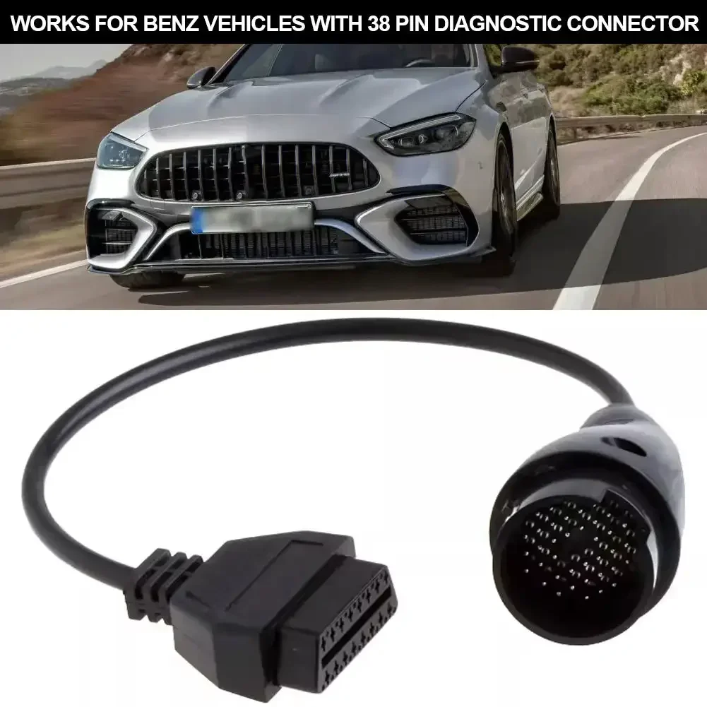 38-pinowe na 16-pinowe złącze żeńskie na męskie OBDII do Mercedes Benz 38-pinowy adapter kabla diagnostycznego OBD Skaner OBD2 MB 38-pinowy