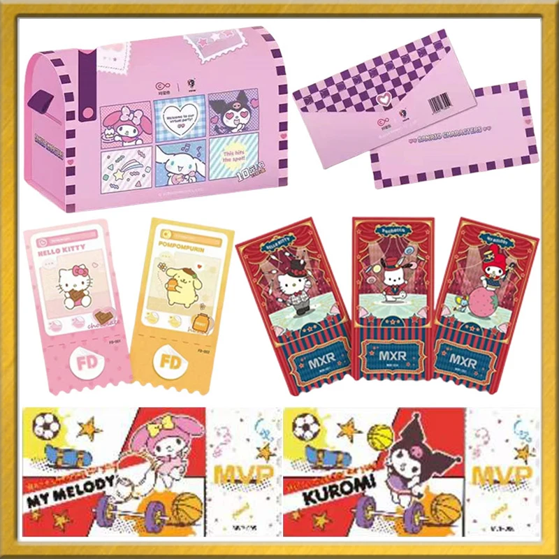 Anime Hello Kitty Sanrio Card Kuromi Trading Game My Melody Booster Box Cartoon Cute Collection Cards Kids Toys Christmas Gifts