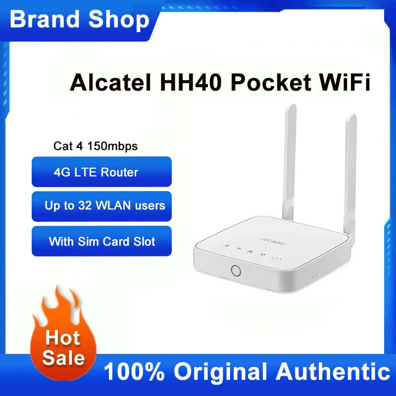 

Роутер Alcatel HH40 4G LTE, 150 Мбит/с