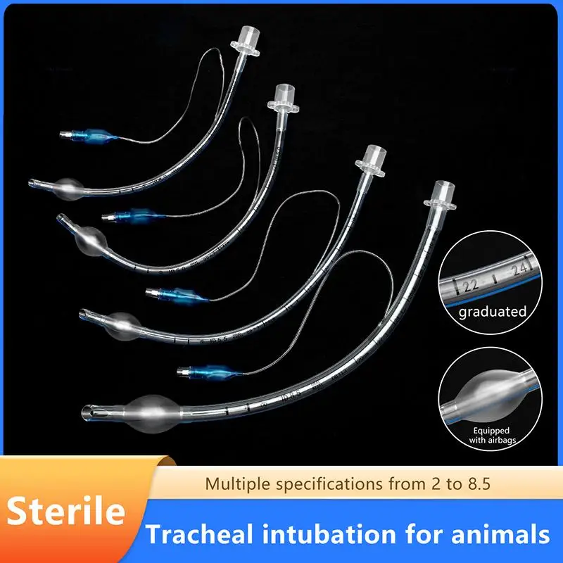 /PFU/1Pcs ID 2.0-8.5mm Sterile Endotracheal Tube With Cuff Endotracheal Intubation For Veterinary Respiratory Anesthesia