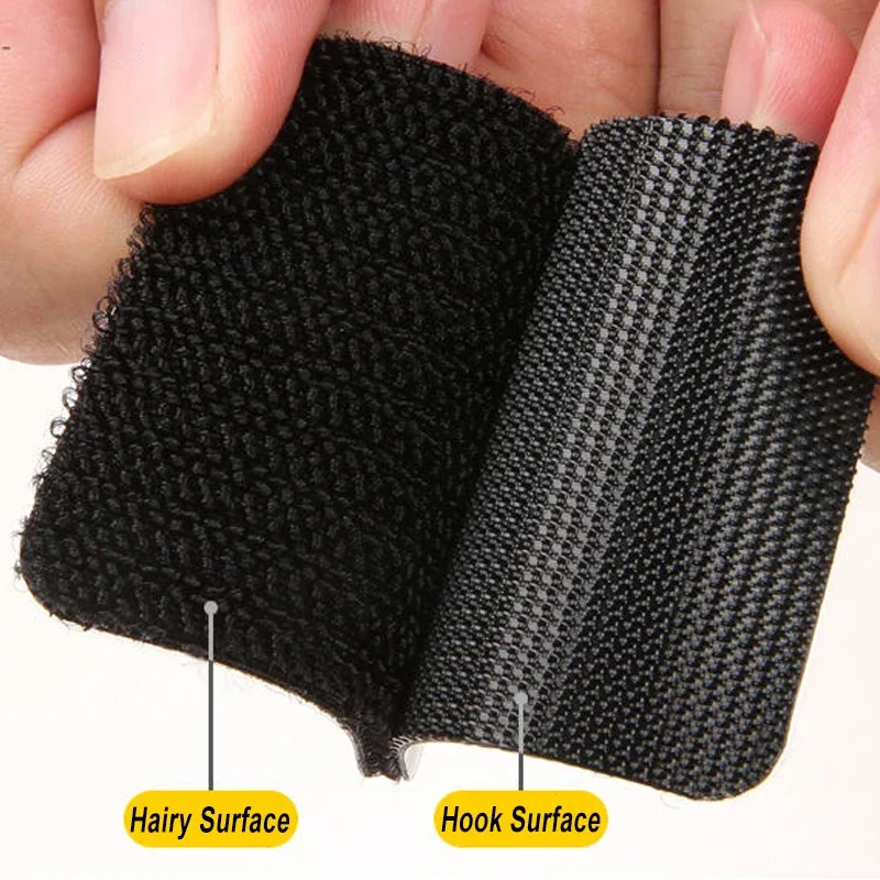 Self-adhesive Touch Fastener Tape Black Carpet Pad Fixing Stickers Double Faced Mat Fixed Patch Home Floor Anti Skid Grip Tapes