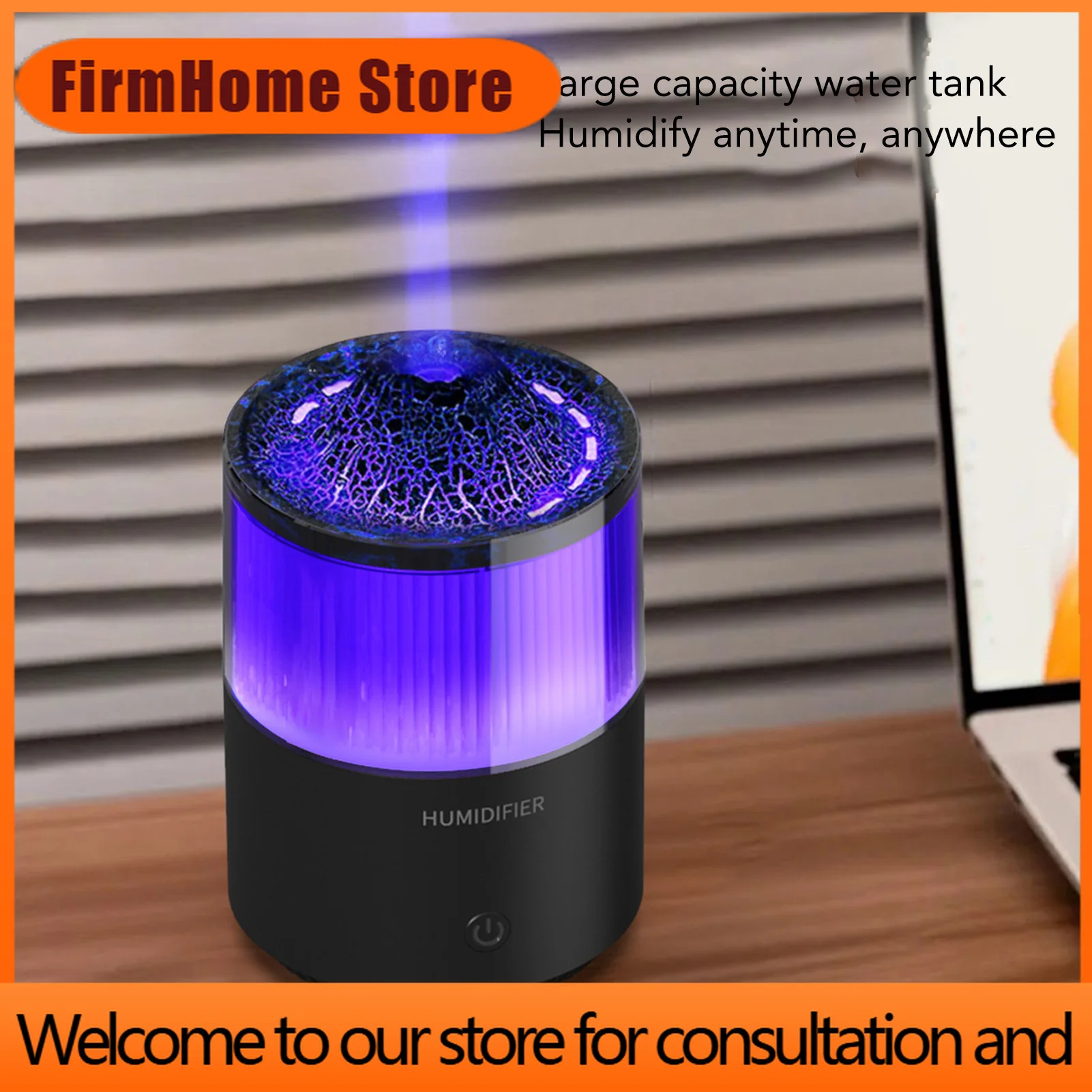 FirmHome StoreEssential Oil Diffuser Humidifier Mist Oil Diffuser Portable Water Shortage Rechargeable Simulation Volcano For C