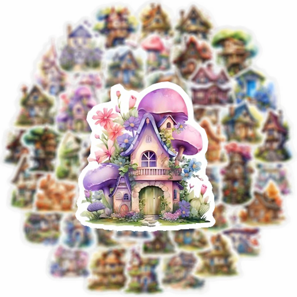 10/30/50 قطعة الرجعية خرافة الزهور منزل الكرتون ملصقات لطيف الإبداعية الشارات ل القرطاسية الأمتعة الغيتار الجمالية ملصق #4