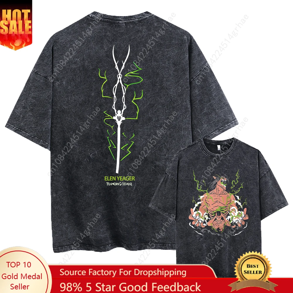 

Attack on Titanprinted casual, fashionable and loose T-shirt made of pure cotton high-quality short-sleeved style