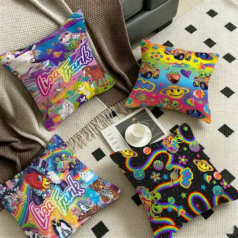 Brand L-Lisa Frank Personalized Pillow Cover Kids Bedroom Wild Party Decor Pillowcase kid Birthday shower Gift