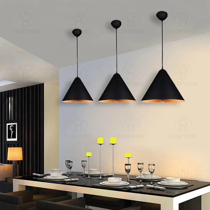 

Промышленный потолочный подвесной светильник GEW Black E27 в скандинавском ретро-стиле, декоративный светильник для ресторана, обеденного стола, бара