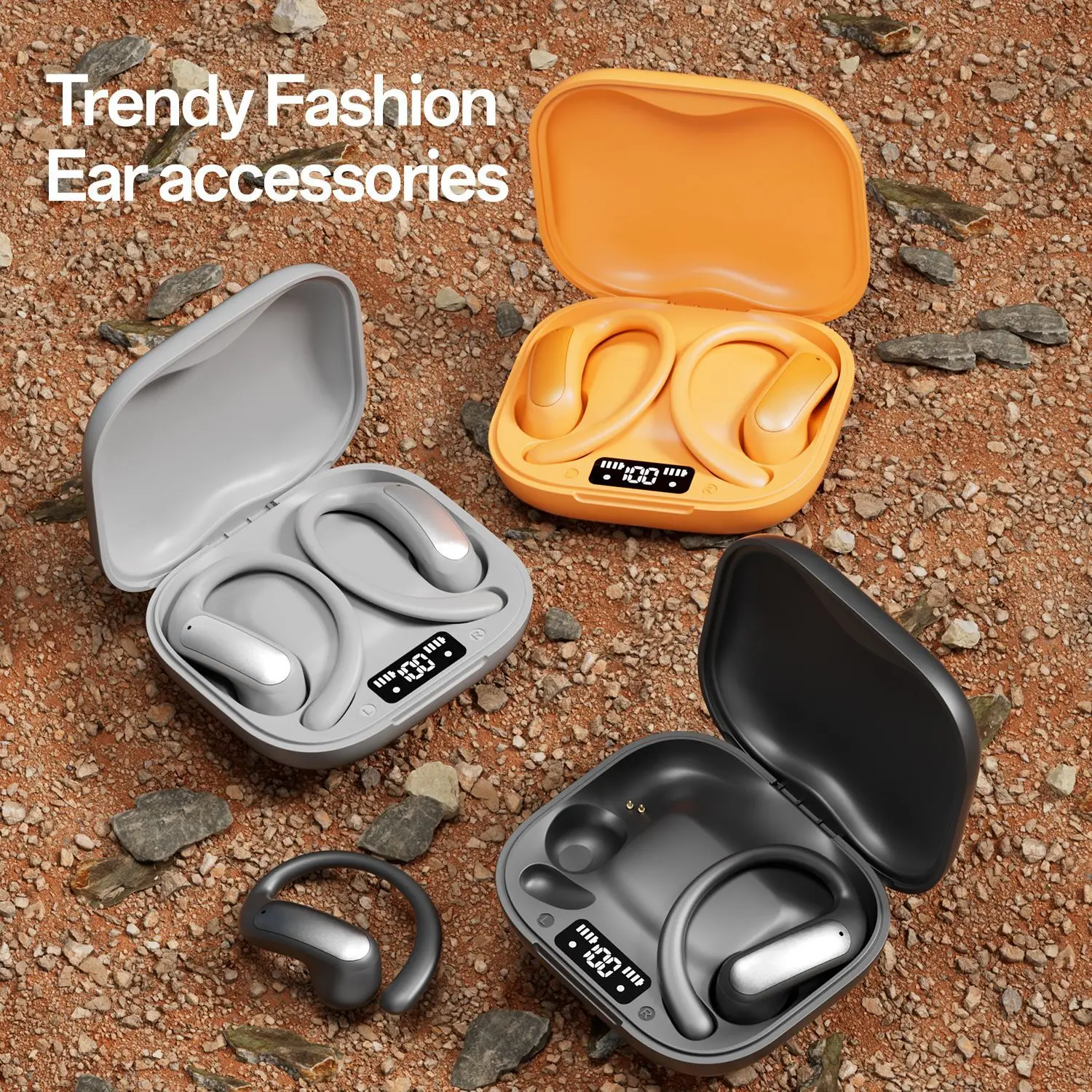 Наушники OWS с двойным экраном M140, открытые наушники с клипсой и беспроводными наушниками Bluetooth 5.4 для звонков без помощи рук, офиса, спорта