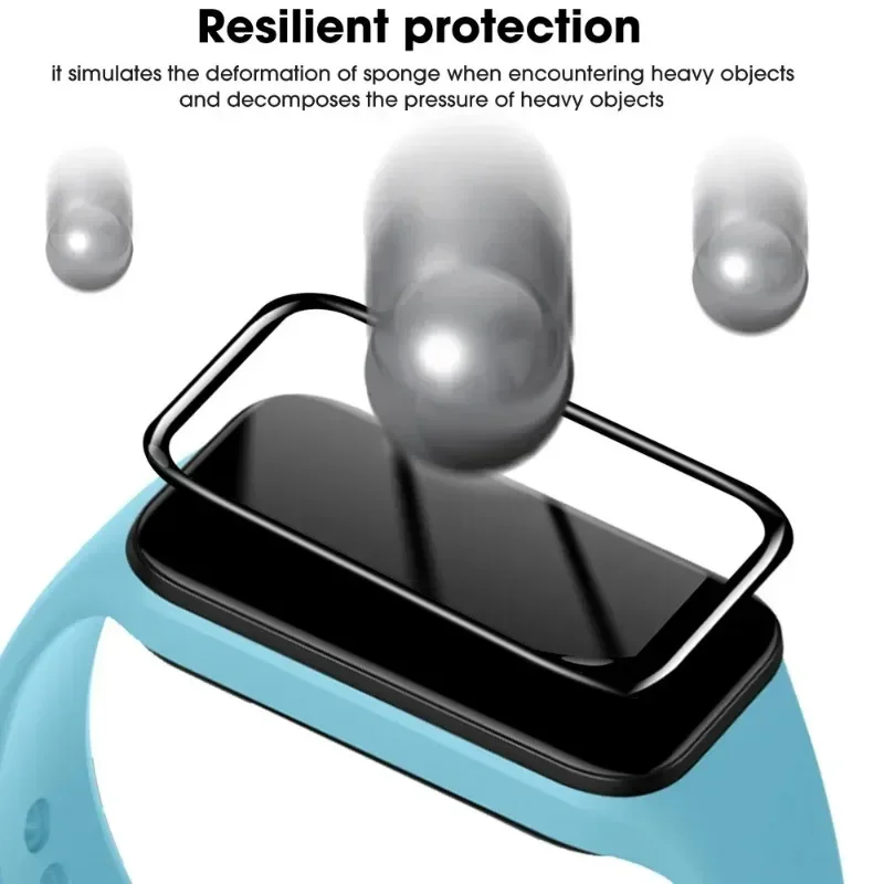 Protector de película de borde curvo 3D para Xiaomi Band 8 9, cubiertas protectoras de pantalla activa para Mi Band 8 9, accesorios para reloj inteligente activo