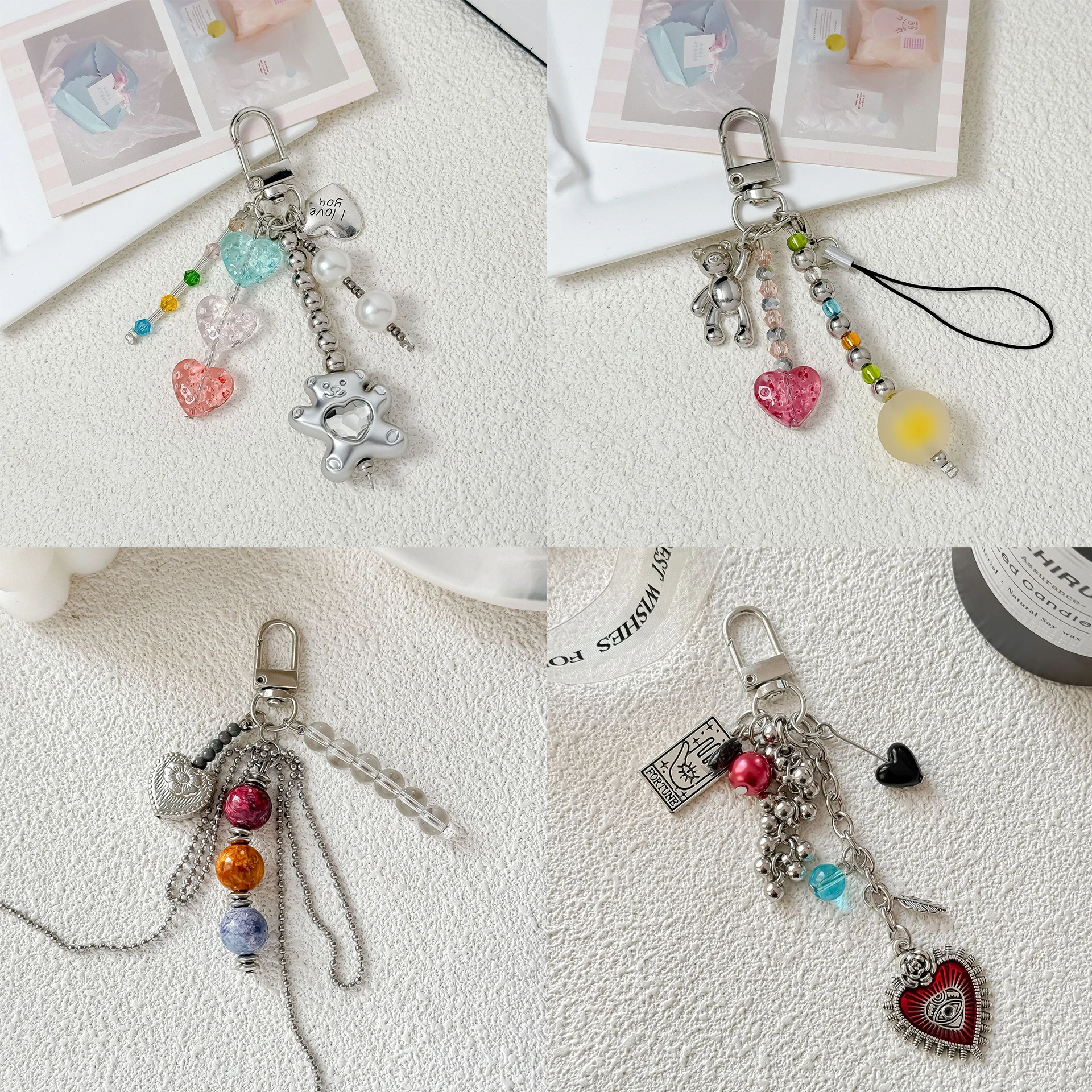 INS Style Sweet Keychain Trend Backpack Hanging Piece Bag Charm Car Key Chain Girl Jewelry Accessorie Gift