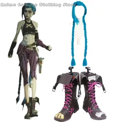 Game Arcane Jinx Cosplay Costume The Loose Cannon Anime Jinx Boots Costume Halloween Carnival Party Uniform Crit Loli Wigs Shoes