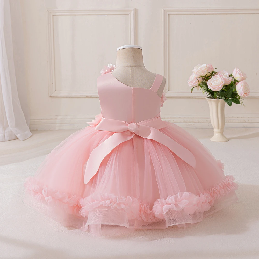 Elegant Baby Girl Party Dresses Embroidery Flower Kid Birthday Princess Ball Gown for Wedding Bridesmaid Evening 1-5 Years