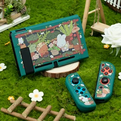 GeekShare Protective Case Slim Cover Case Compatible with Nintendo Switch/Switch OLED,Bunny Garden