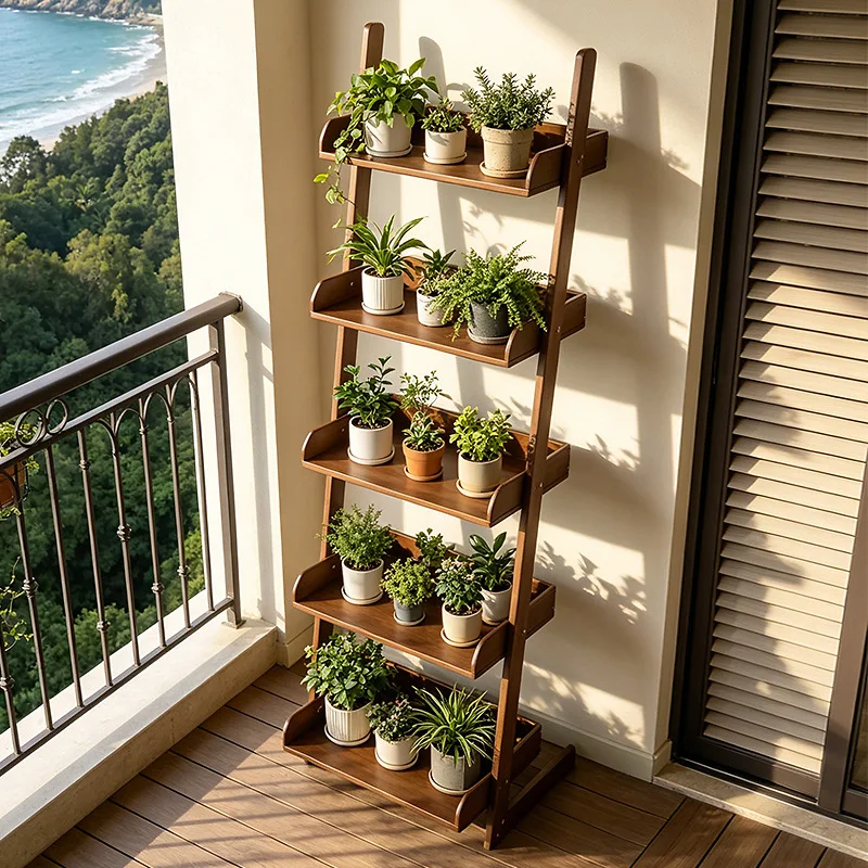 living room floor-to-ceiling rack, balcony decoration and arrangement, succulent flower pot, plant garden display rack