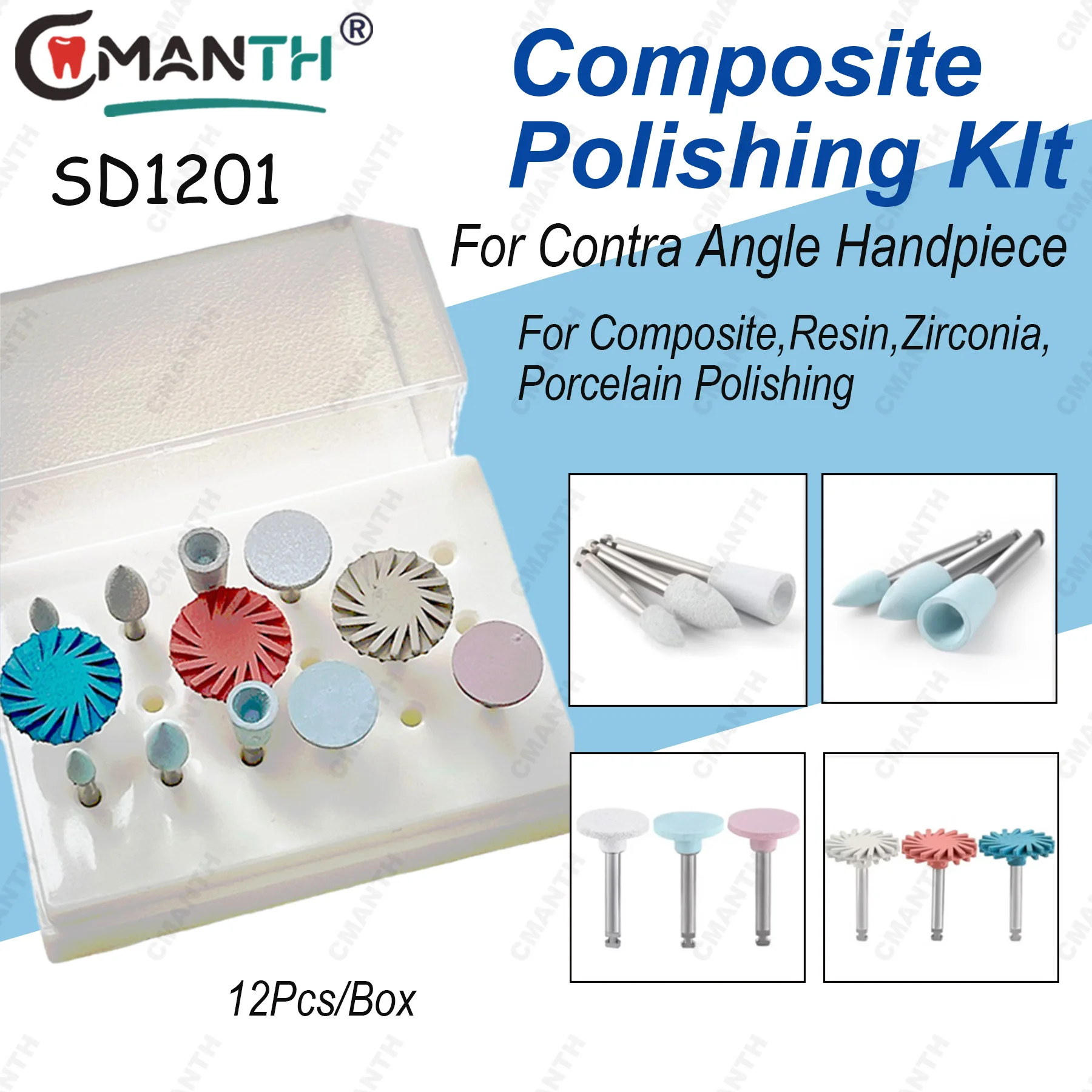 

RA Dental Composite Polishing kit Rubber Diamond Resin Polishing Silicone Composite Grinding and Polishing Teeth Whitening Tools