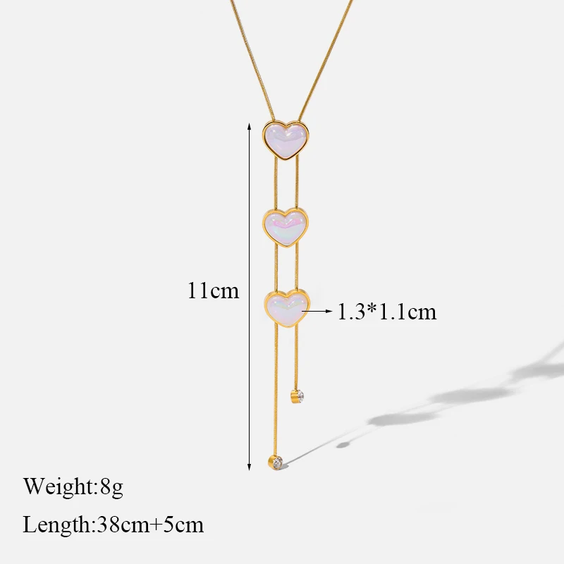 EILIECK 316L Edelstahl Herzförmige Perlenkette Armband Ohrringe Set Modischer Goldfarbener Wasserdichter Schmuck Damengeschenk – Detail 8