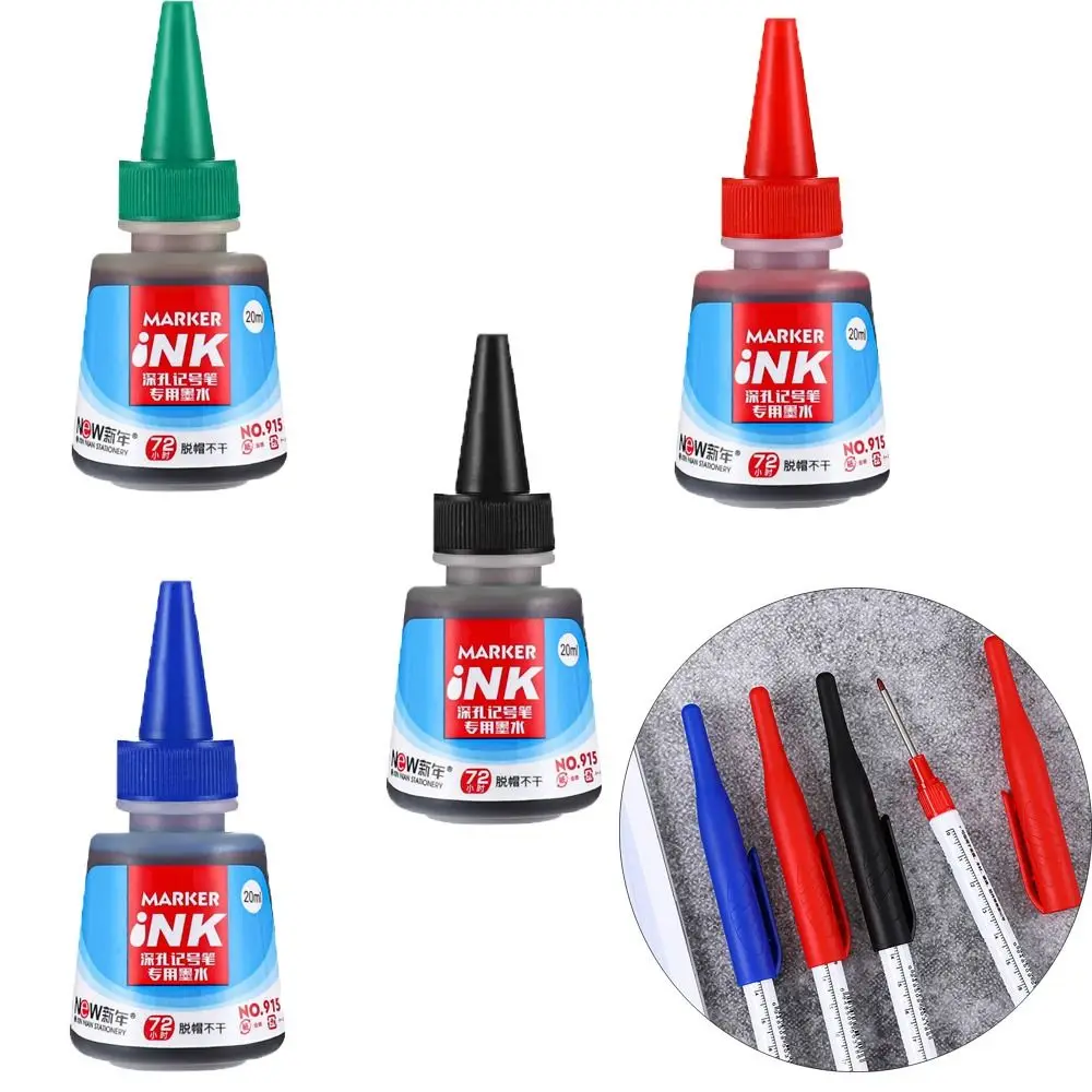 

3bottle/set 20ml Long Head Markers Pen Refill Ink Marker Pen Black Red Blue 3 Colors Refill Ink Instantly Dry Ink