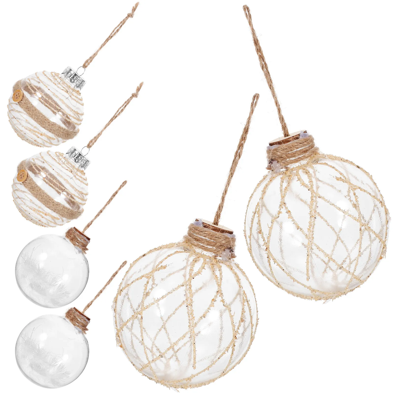 6Pcs Christmas Ball Ornaments Clear Baubles Hanging Decoration Party Supplies Xmas Tree Pendants Festive Home Decor