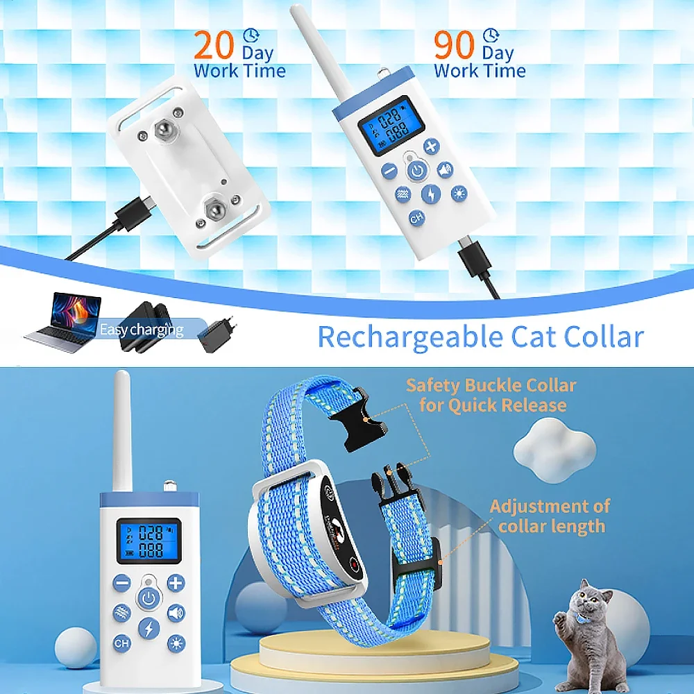 Imagem -05 - Paipaistek-cat Training Shock Collar Controle Remoto Anti-meow Automático Stop Meowing Collar para Gatos