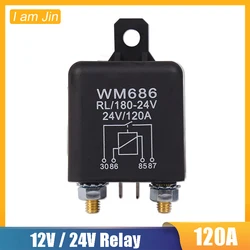 WM686 120A 12V/24V przekaźnik wysoki prąd rozruch przekaźnika zasilania motoryzacji silny prąd rozruchu przekaźnik samochodowy 4Pin podwójna bateria izolator