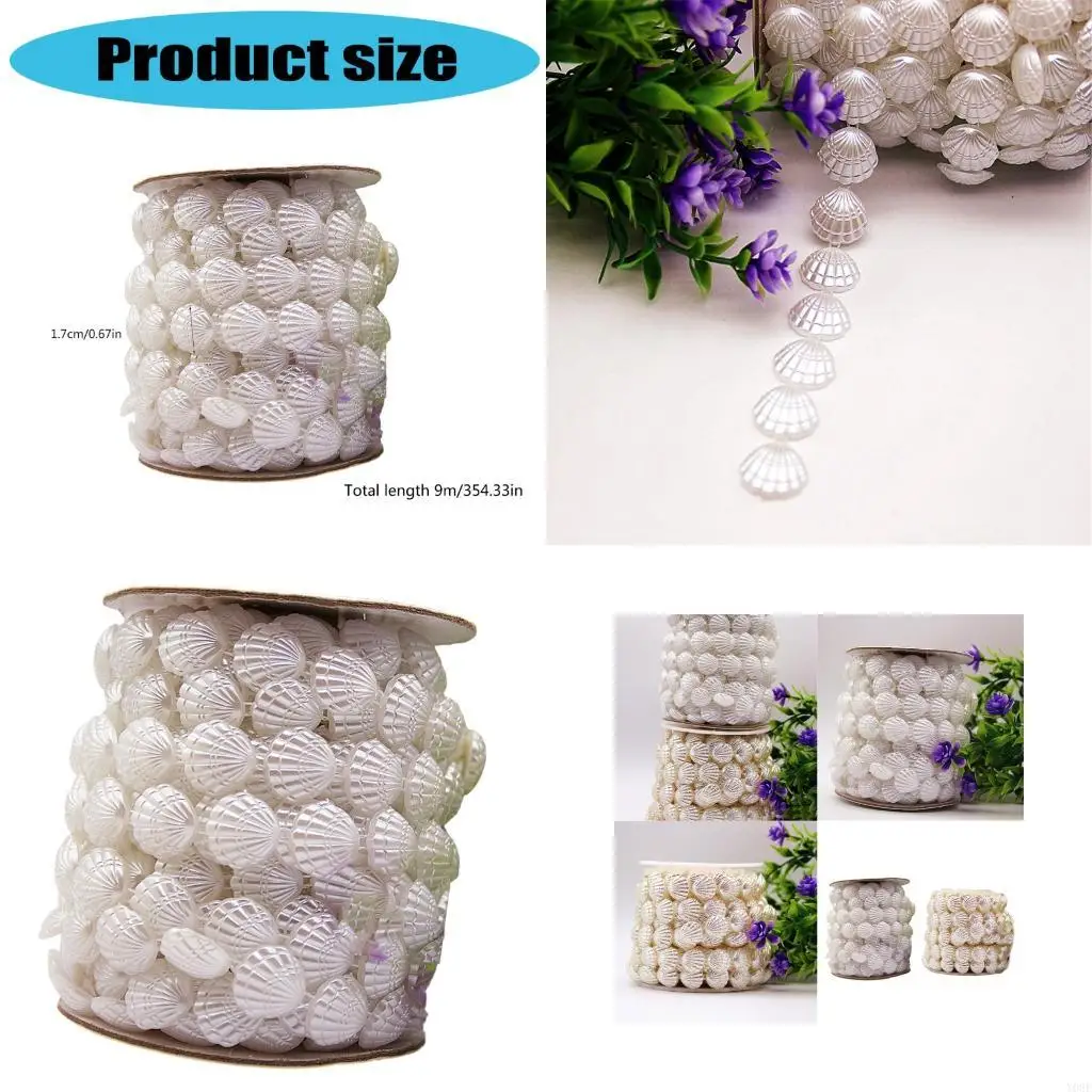 Artificial Shells Pearls Beads 9m Long for Jewelry Making Necklace Bracelets Bag Y08E
