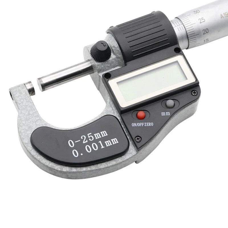 High quality 0-25mm stainless steel laser scale thickness electronic digital micrometers screw gauge