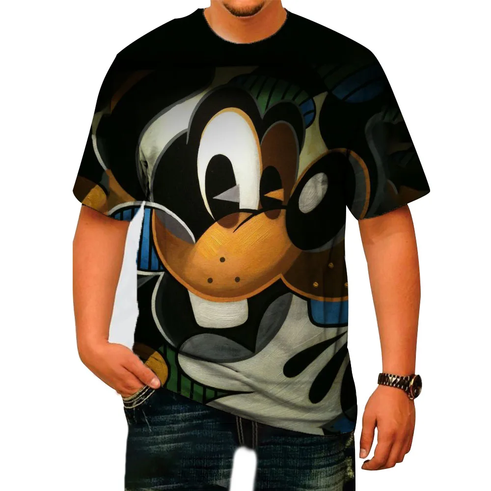 Disney Goofy męska koszulka z krótkim rękawem styl swobodny 3d T-shirt z nadrukiem lato głupkowaty damski Street t-shirt Muscle Mickey