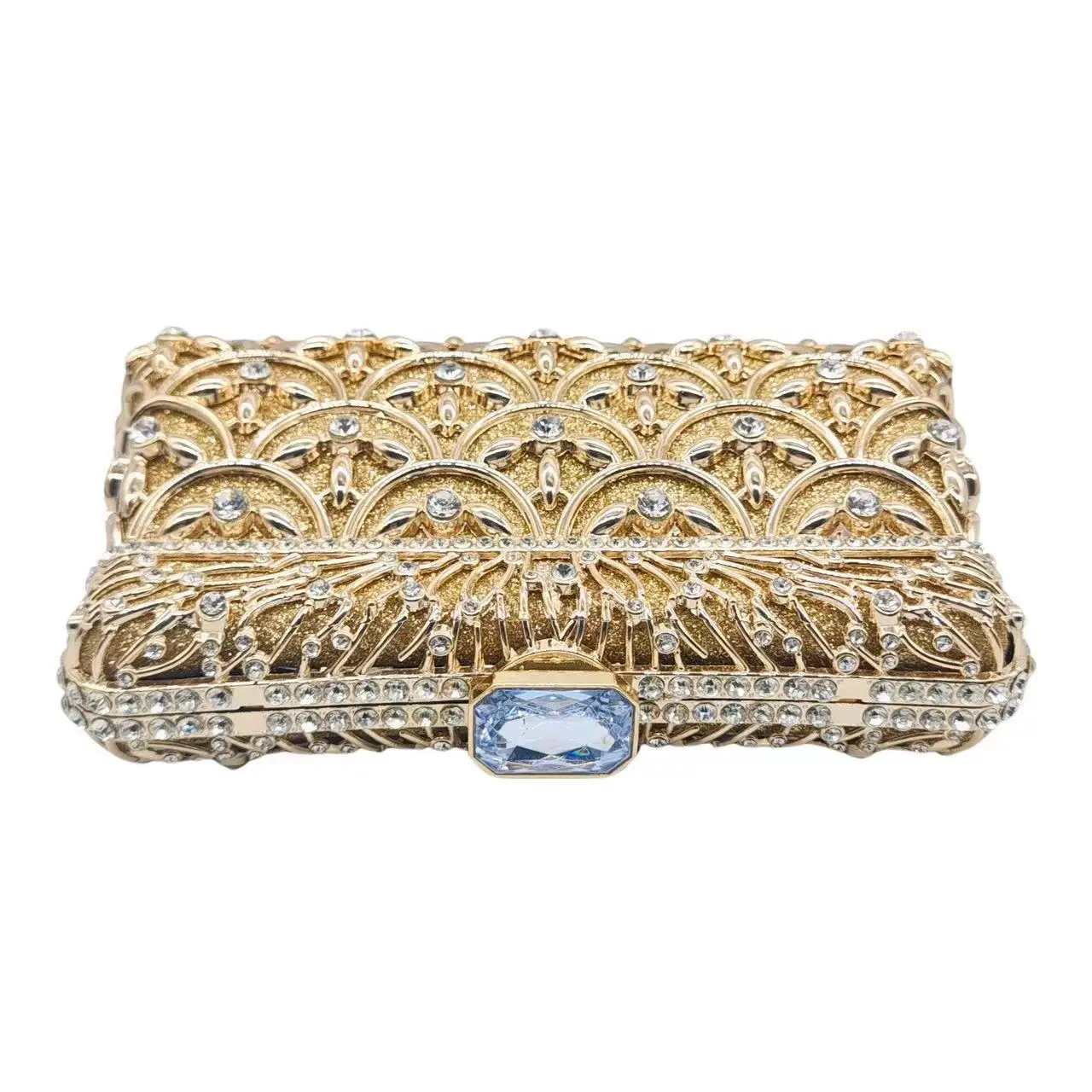 

Glitter Shiny Metal Box Crystal Rhinestones Diamond Evening Bag Luxury Women's Handbag Wedding Party Clutch Purse Shoulder Bag