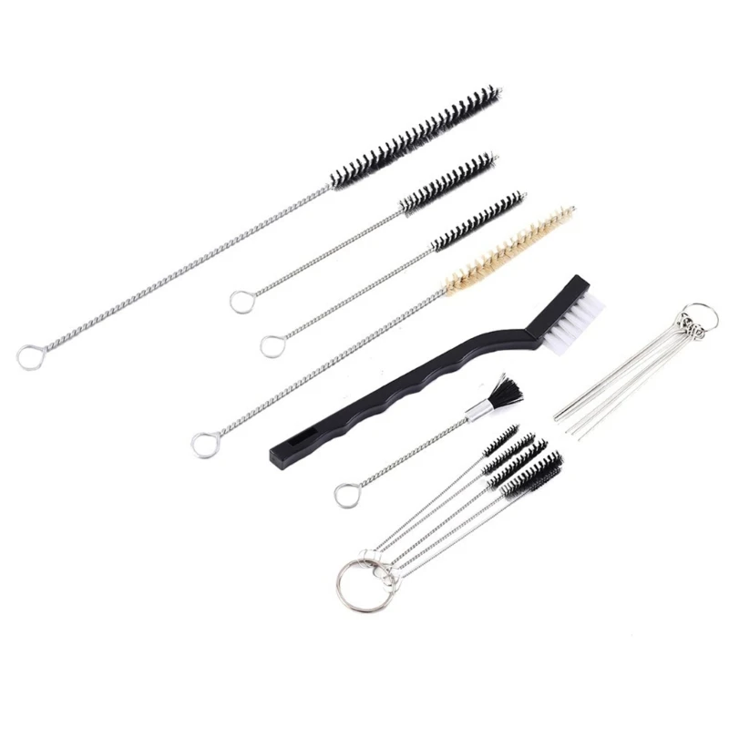 Set completo spazzole per pulizia da 17 pezzi pulizia per pistole a spruzzo con aerografo manutenzione per
