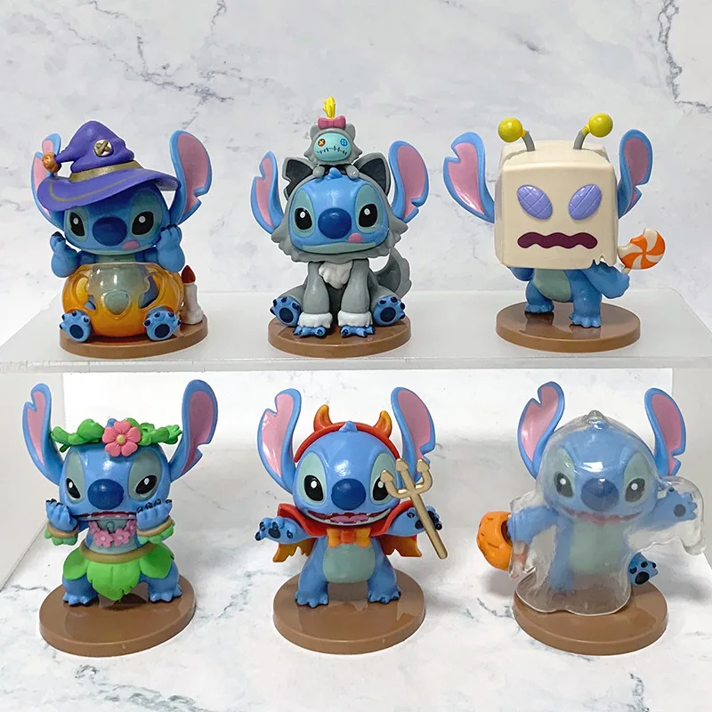 Stitch Funny Diary Series 6pcs Blind Box Toy Action Figure Collectible Gift for Fans