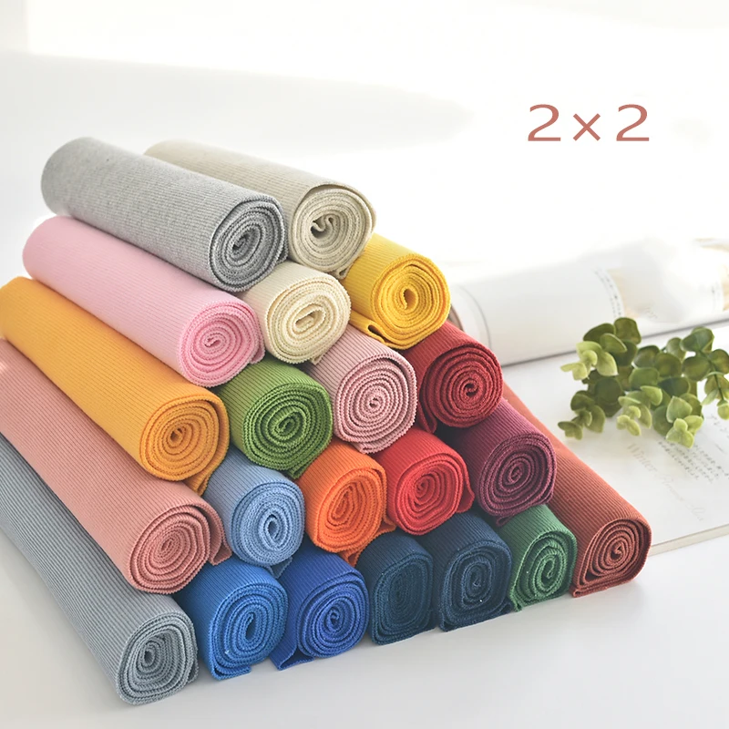 Rib Knit Fabric Cotton Lycra Jersey Fabric Stretch For Sewing Summer Garments Thin Rib Sewing Cloth 20*106cm