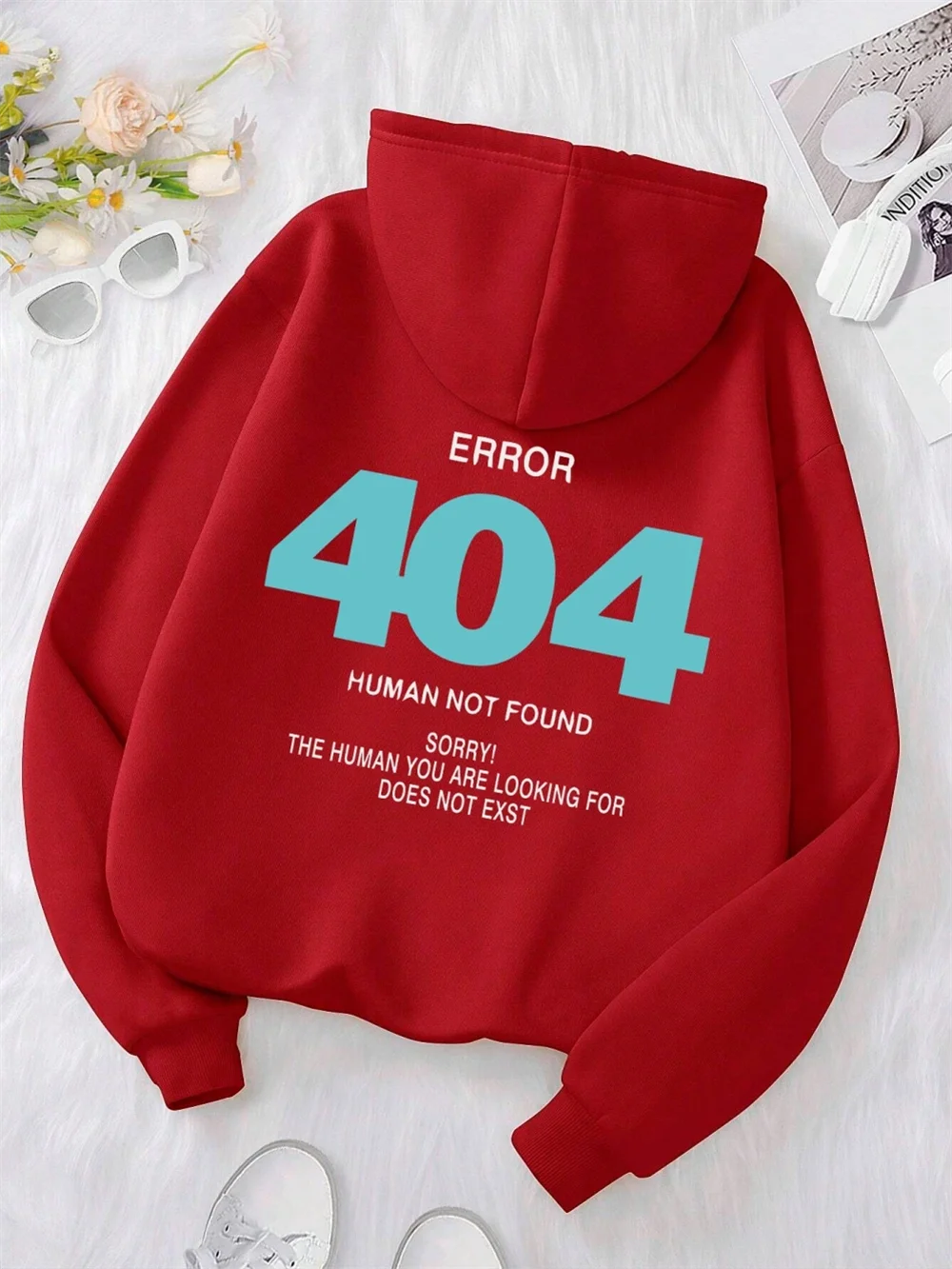 Error 404 Human Not Found sorry! Women\'s Hooded Fashion S-XXXL Hoodies Sweatshirts Hip Hop Streetwear Loose Pullover Punk Tops