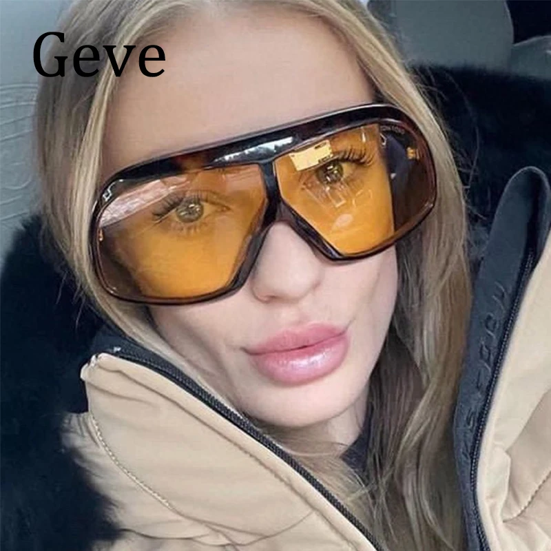 Hip Hop Oversized Women Sunglasses Fashion Luxury One-piece Goggle Sun Glasses Retro Trendy Shield Shades Eyewear UV400