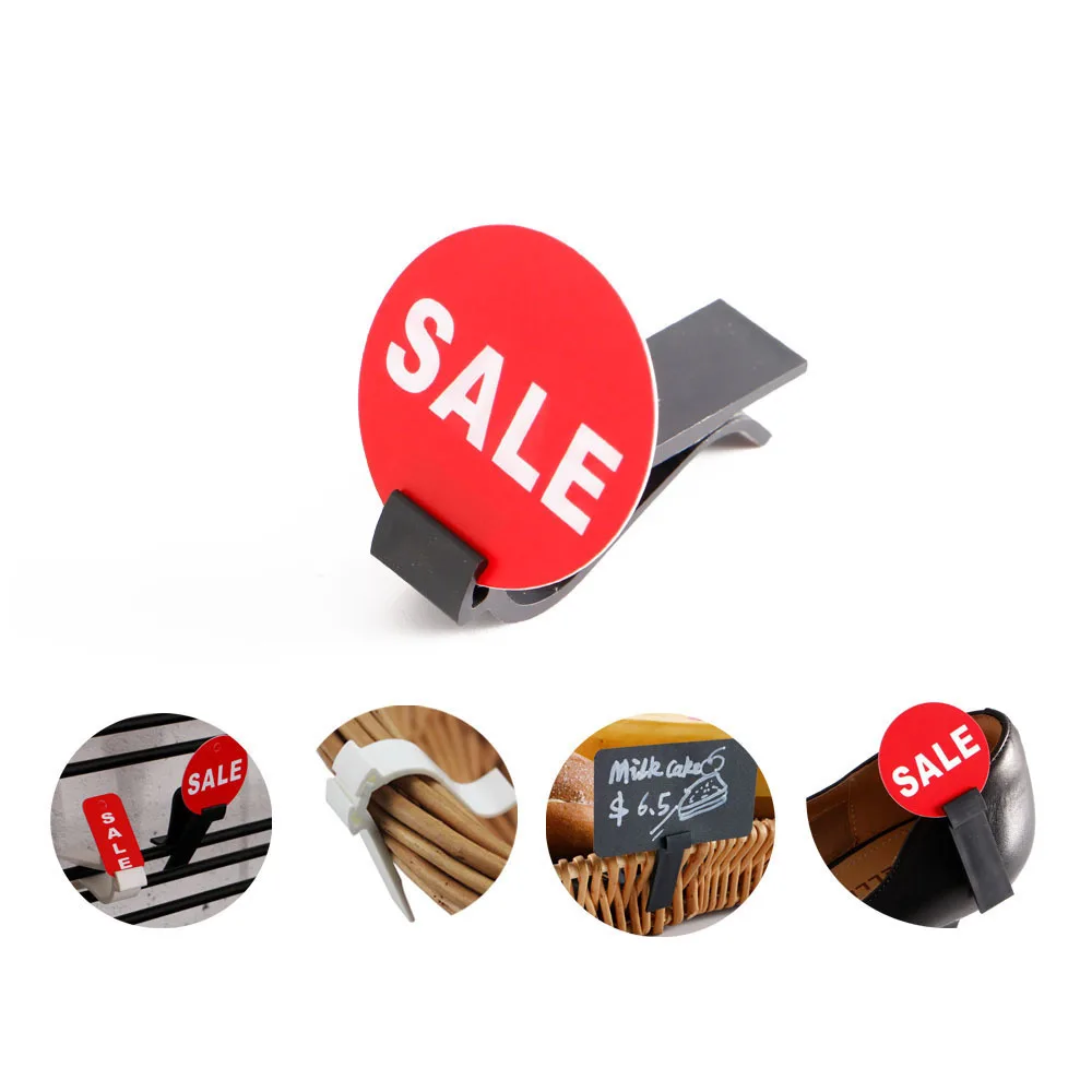 Plastic Food Sign Display Holder Spike Food Sign Card Advertising Clips Price Tag Clamp