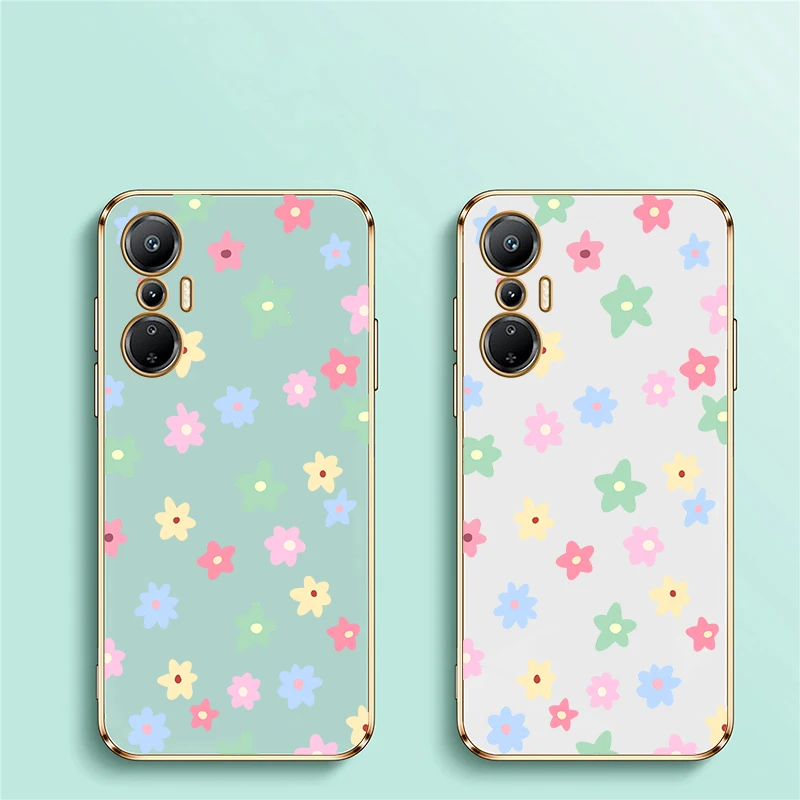 Plating Phone Case For Infinix Hot 12 11S 11 2022 10T 8 9 Play 10 Lite 10i 10S NFC Soft Silicone Flower Print Shockproof Cover - view 6