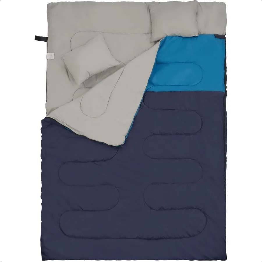 Saco de dormir para adultos y adolescentes, clima frío y cálido, portátil, impermeable, ligero, compacto con saco compuesto para 34 estaciones Campi
