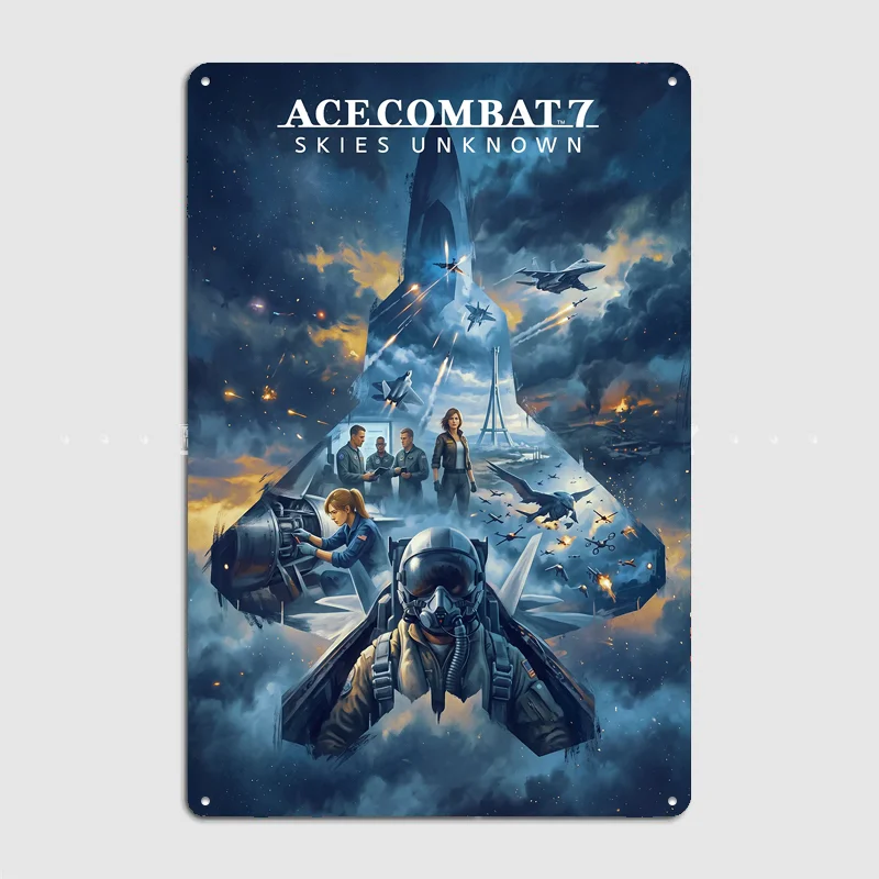 Ace Combat 7 Skies Unknown Poster Metal Sign Posters Bar Bedroom Custom Wall Decorations Room Decoration Interior Home Decor