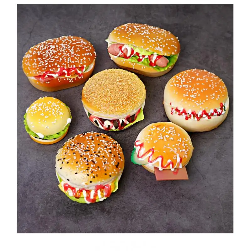 PVC Simulation Food Toys  Baby Play House Hamburger Hot Dog French Fries Kitchen Set Model Props Decoration Crafts view 6