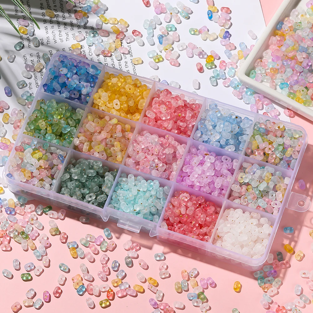 200pcs/Lots Acrylic Frosted Golden Peanut Shaped Beads Spacer Beads for DIY Jewelry Making Bracelets Earrings Craft Accessories