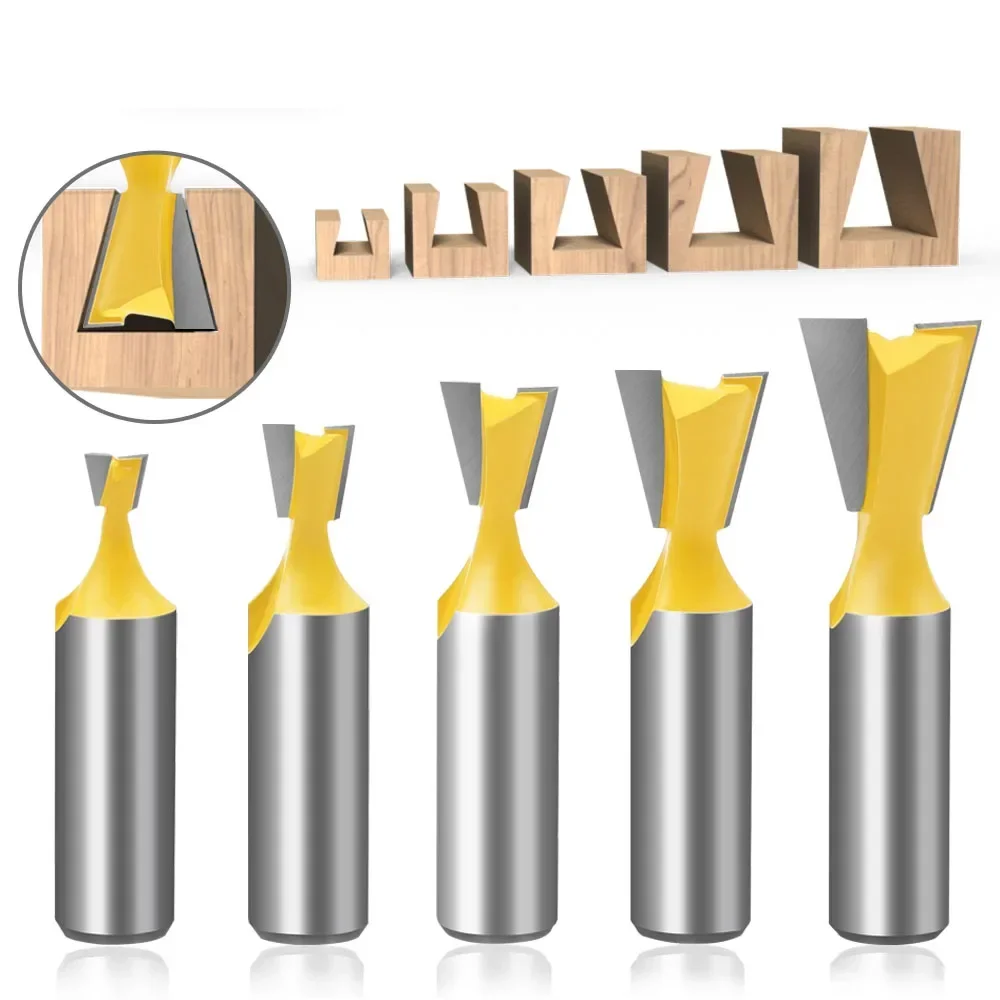 

Фреза для резьбы по дереву 12,7 мм (1/2 дюйма) с хвостовиком 12 мм, набор фрез для соединений типа «ласточкин хвост», 14 градусов, для гравировки и обработки дерева, 1 шт.