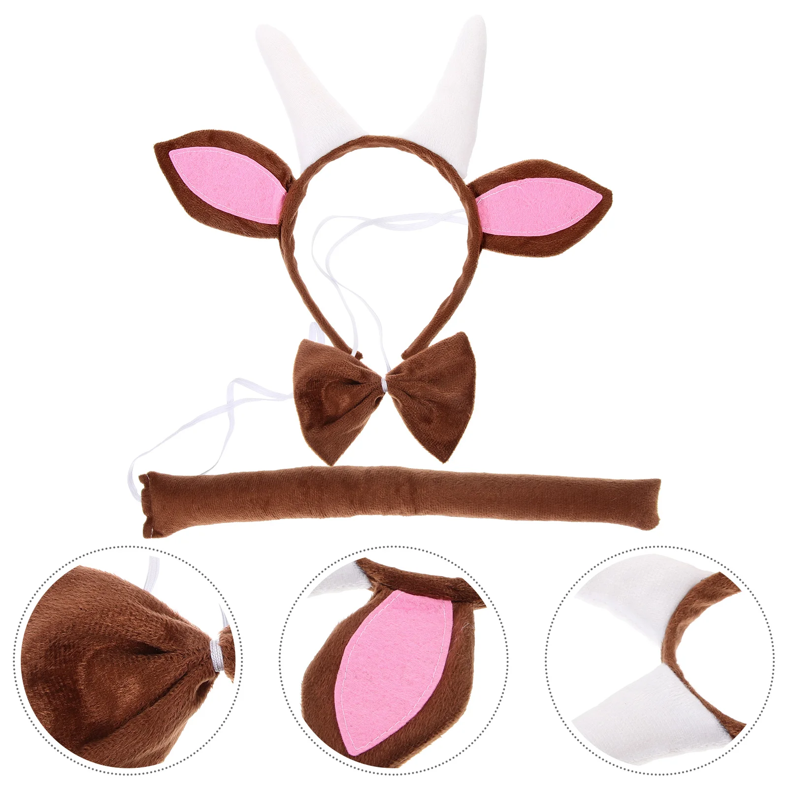 

Goat Horn Headband Teens Costume Tail Ears Cartoon Fabric Accessories Women for
