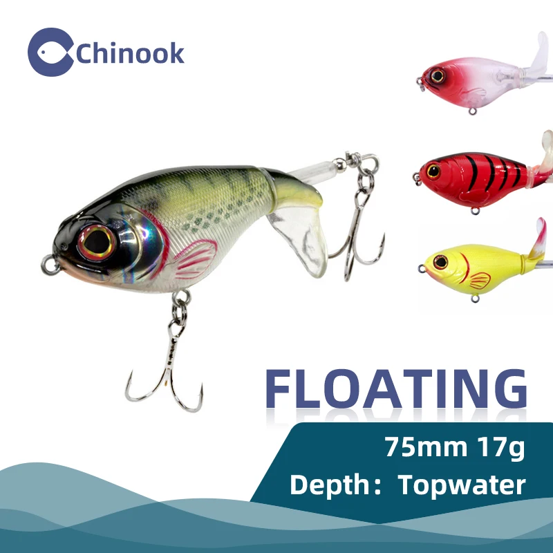 chinook 1pcs 75mm 17g Whopper Lure Set Topwater Spinner Fishing Lures Bass Whopper Plopper Frog Trolling Pesca Whopper Plopper