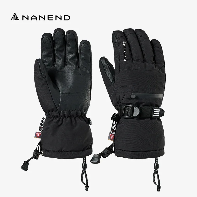 

Nanend Ski Gloves Professional Veneer Gold Standard P Cotton Five Fingers Thickened Waterproof and Warm