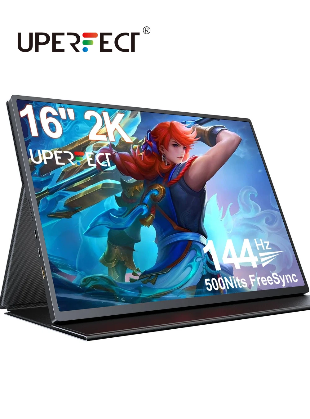 

Портативный игровой монитор UPERFECT 2K 144 Гц 16" 2560*1600 QHD 500Nits IPS дисплей с HDMI USB C для ПК Steam Deck XBOX PS5 Switch